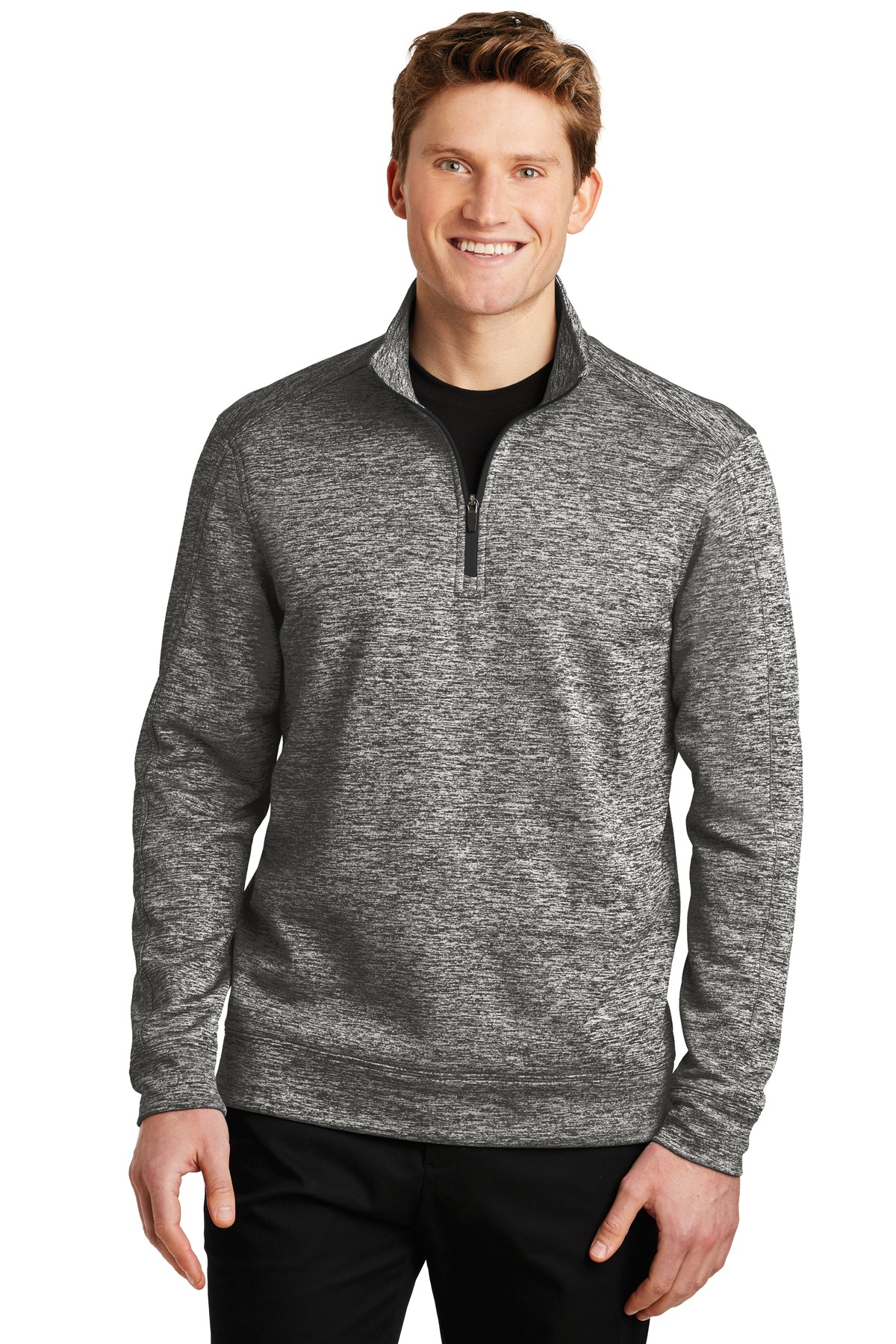 Sport-Tek® PosiCharge® Electric Heather Fleece 1/4-Zip Pullover.