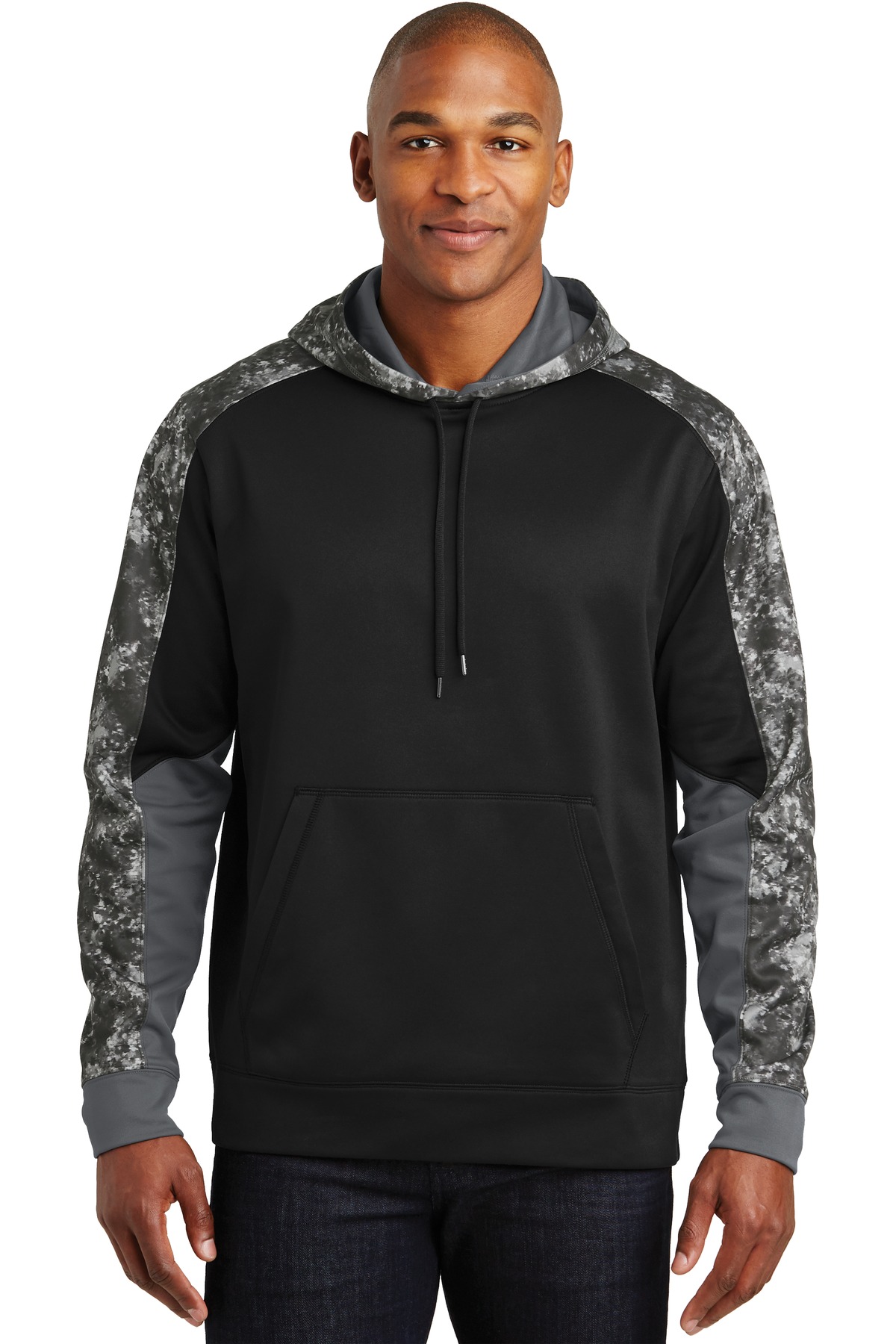 Sport-Tek® Sport-Wick® Mineral Freeze Fleece Colorblock Hooded Pullover.