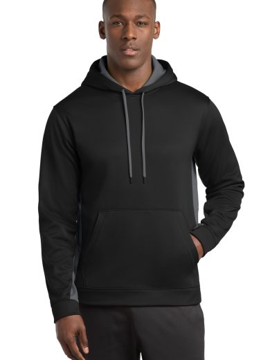 Sport-Tek® Sport-Wick® Fleece Colorblock Hooded Pullover.