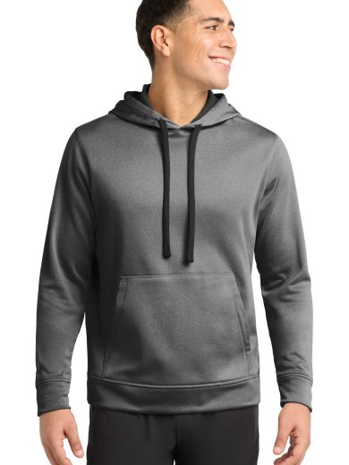 Sport-Tek ® PosiCharge ® Sport-Wick ® Heather Fleece Hooded Pullover.