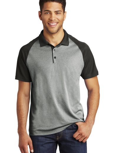 Sport-Tek ® PosiCharge ® RacerMesh ® Raglan Heather Block Polo.