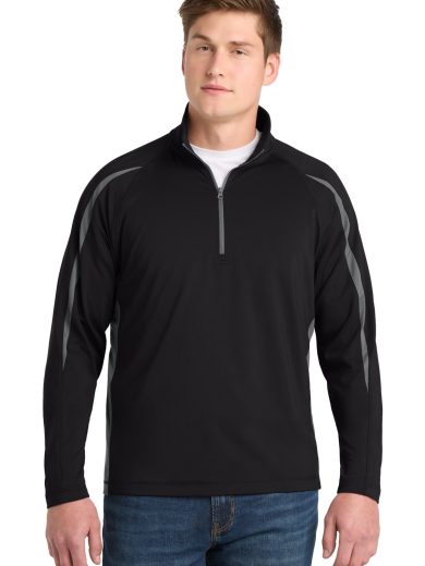 Sport-Tek® Sport-Wick® Stretch 1/2-Zip Colorblock Pullover.