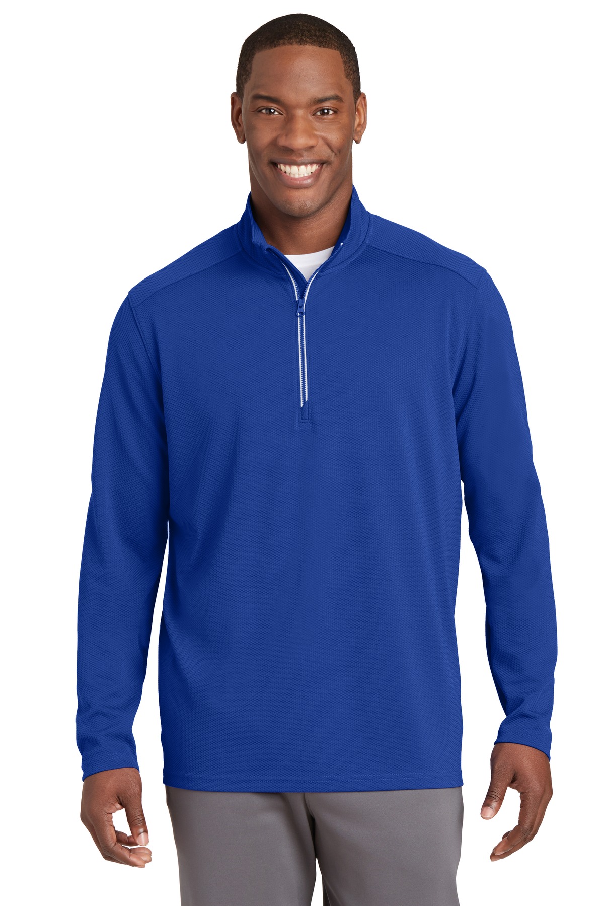 Sport-Tek® Sport-Wick® Textured 1/4-Zip Pullover. - Image 4