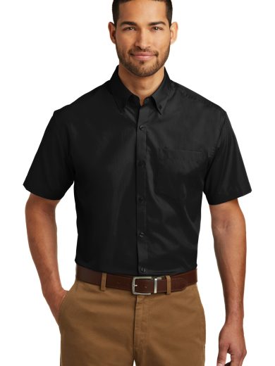 Port Authority® Short Sleeve Carefree Poplin Shirt.