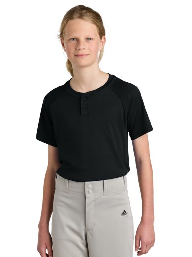 Sport-Tek® Youth PosiCharge® Competitor™ 2-Button Henley