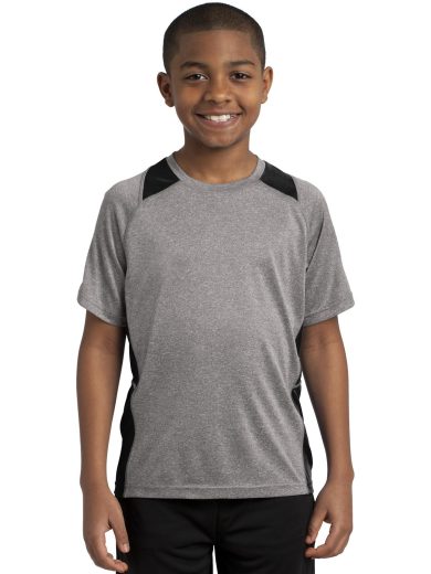 Sport-Tek® Youth Heather Colorblock Contender™ Tee.