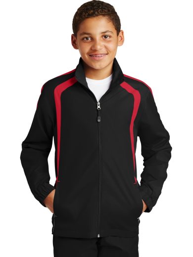 Sport-Tek® Youth Colorblock Raglan Jacket.