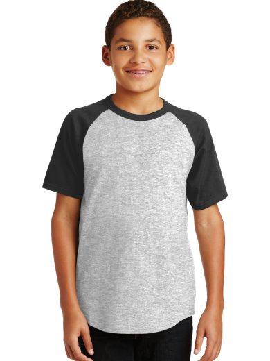 Sport-Tek® Youth Short Sleeve Colorblock Raglan Jersey.