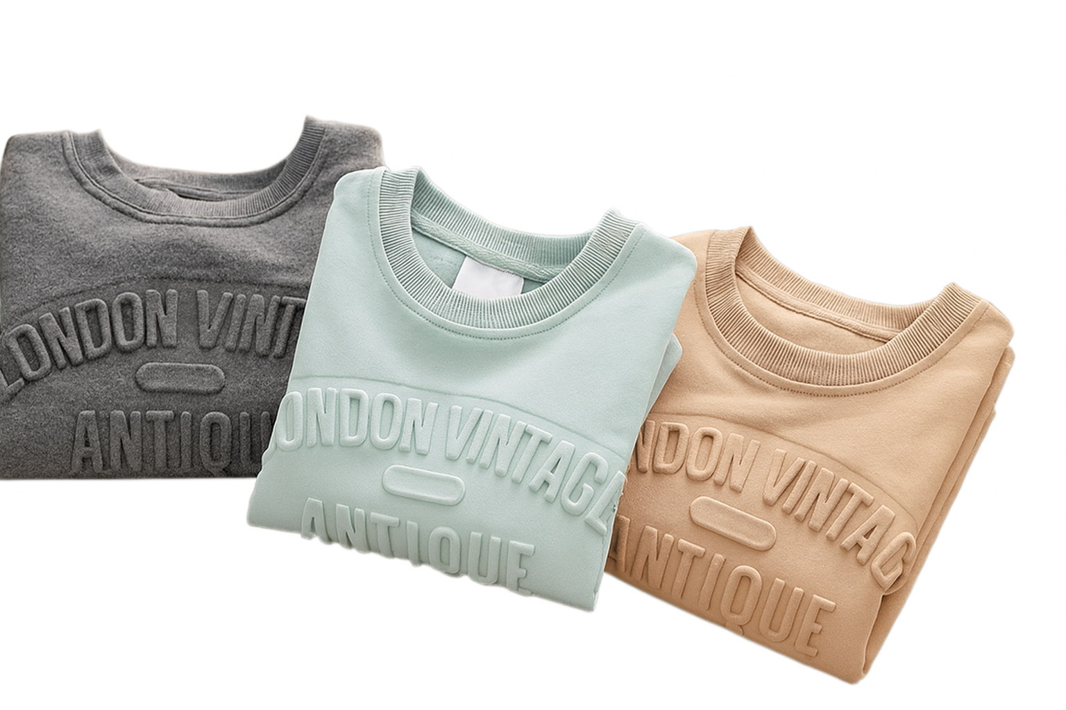 Folded Embossed Sweatshirts