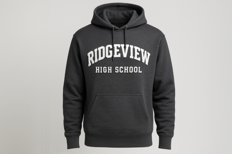 Custom puff print hoodie featuring raised ink