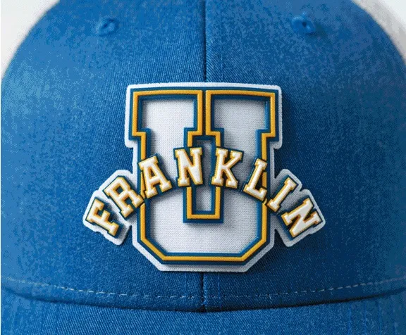 Franklin U 3D logo on hat with Liquid 3D technology