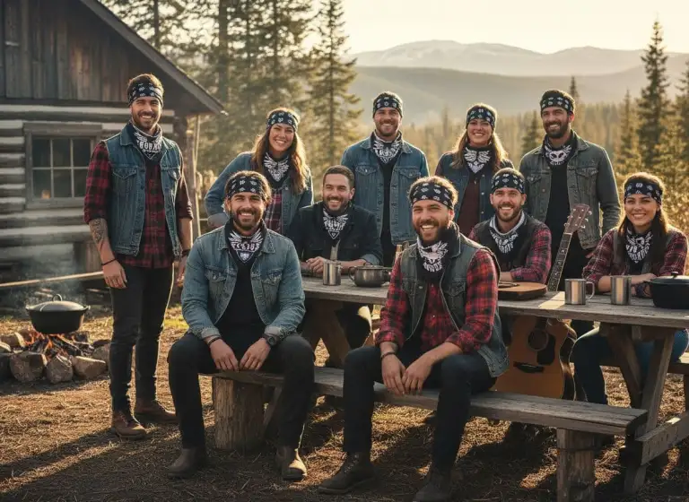 Custom Printed Bandanas Being Used By A Club