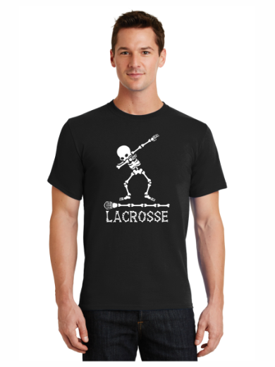 Dabbing Skeleton Lacrosse T-Shirt LAX T-Shirts