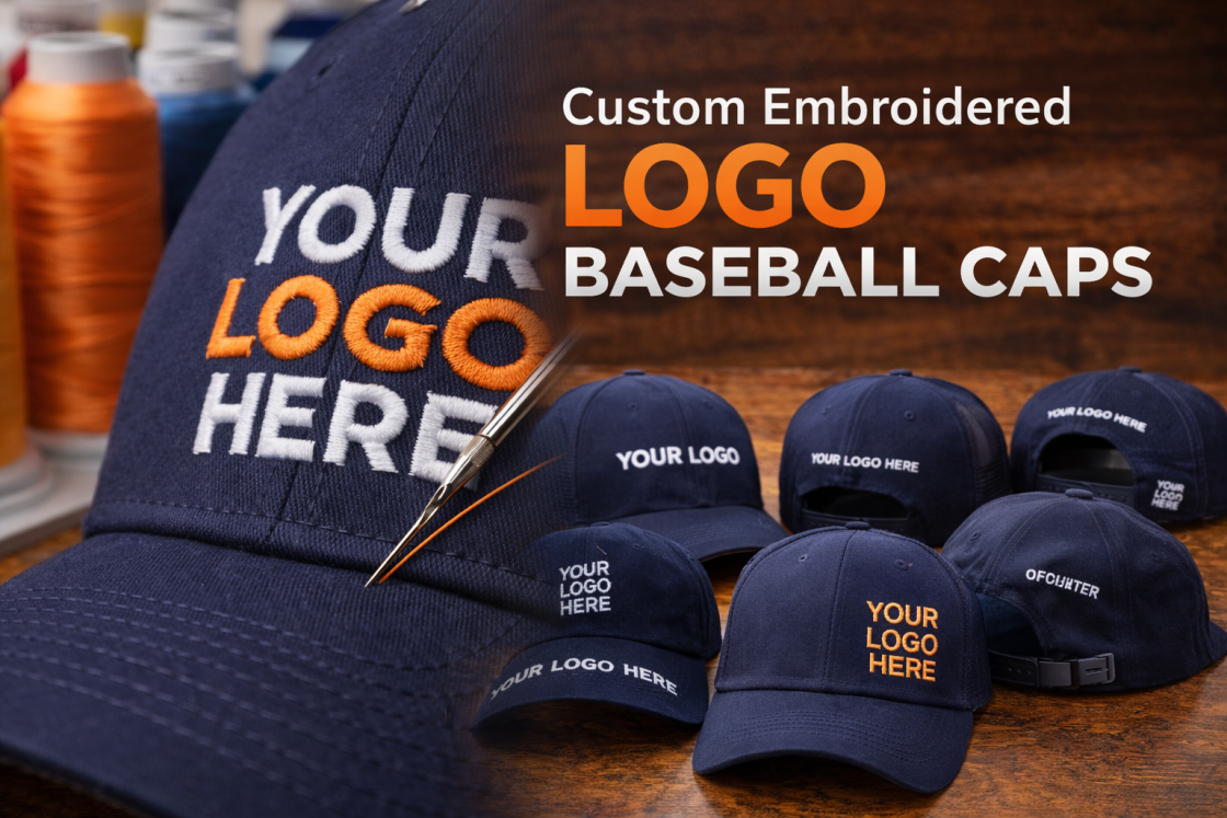 Logo Stitched Baseball Caps for Businesses (How to Order Them Right)