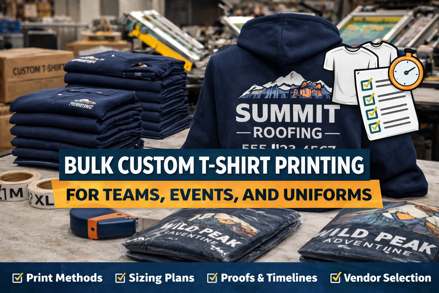 Bulk Custom T-Shirt Printing for Teams, Events, and Uniforms