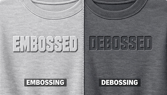 Embossing vs Debossing