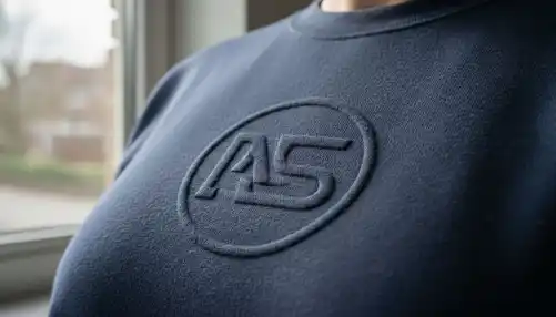 Close-Up of Embossed Crewneck