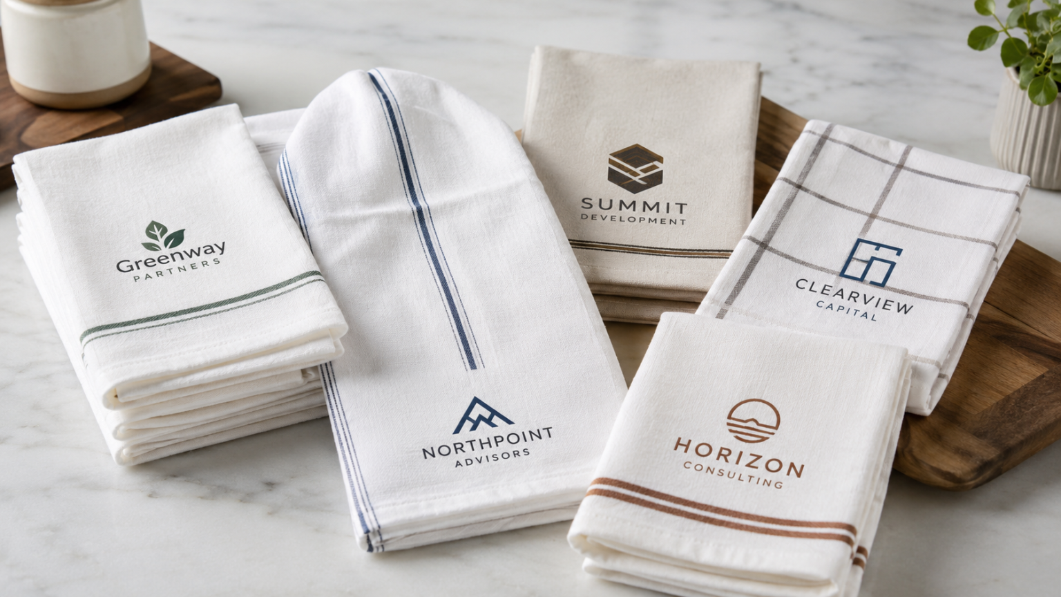 Corporate Logo Tea Towels for Events, Retail, and Hospitality