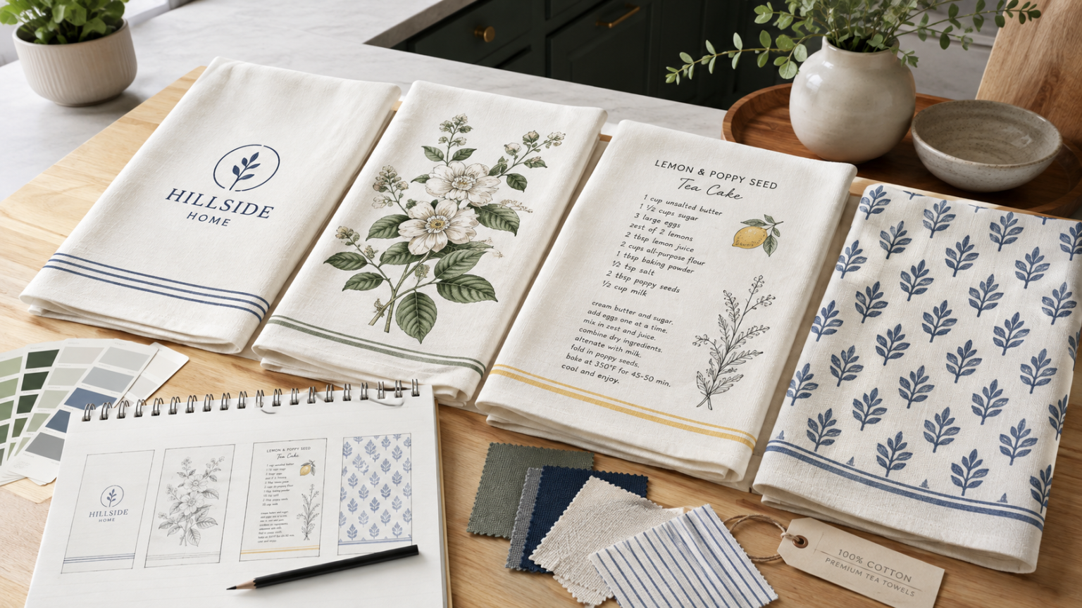 Custom Tea Towel Artwork Guide for Bulk Printing